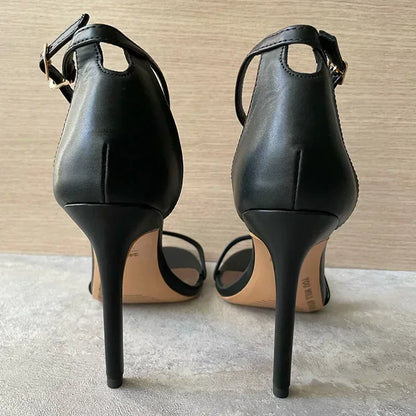 Women Sexy Club 10cm High Heels Stripper Gladiator Holiday Sandals Lady Daily Ankle Strappy Red Khaki Nightclub Dress Sandles