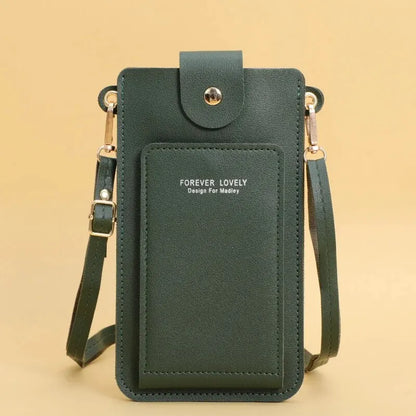 Soft Leather Wallets Touch Screen Cell Phone Shoulder Purse