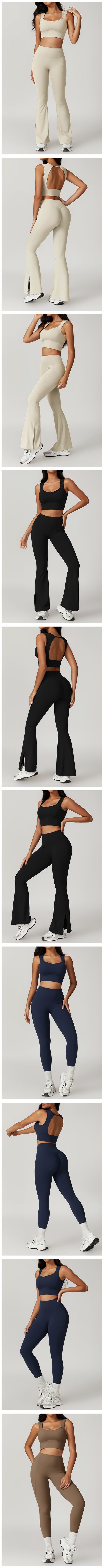 Women's Clothes 2pcs Gym Yoga Suit Sports Set Workout Tracksuit Breathable Sexy Bra Fitness Bell-bottoms Leggings Athletic Wear