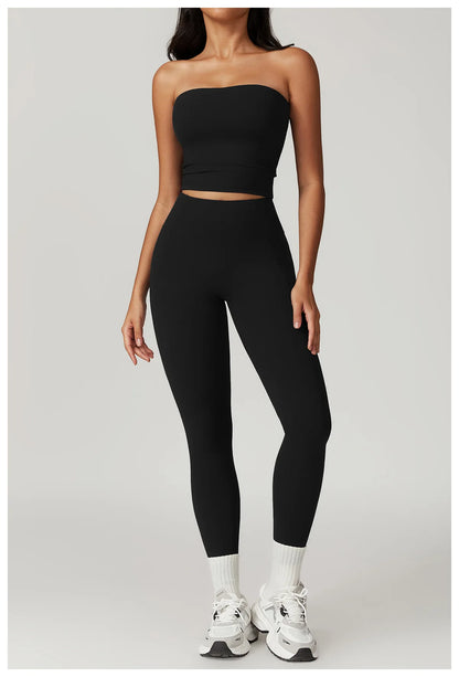 Women's Clothes 2pcs Gym Yoga Suit Sports Set Workout Tracksuit Breathable Sexy Bra Fitness Bell-bottoms Leggings Athletic Wear
