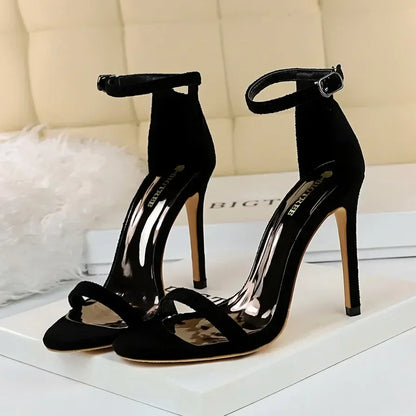 Women Sexy Club 10cm High Heels Stripper Gladiator Holiday Sandals Lady Daily Ankle Strappy Red Khaki Nightclub Dress Sandles