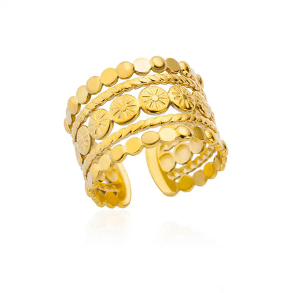 Stainless Steel Luxury Gold Color Rings for Women
