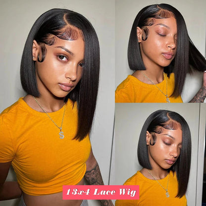 BOB Lace Front Wig 180% Density HD Lace Straight Hair