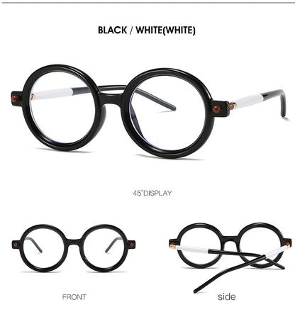 Retro Gray Pink Lens Round Sunglasses Women 2025 Brand Trendy Shiny Circle Frame Men Spectacle Plain Eyewear Shades Sun Glasses