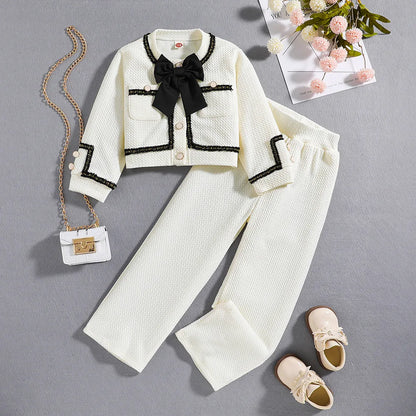 Kids Girls Clothes Sets 2025 Spring Elegant Princess Style Clothing Outfits For Toddler Baby Girl Long Sleeve Jacket+Pants
