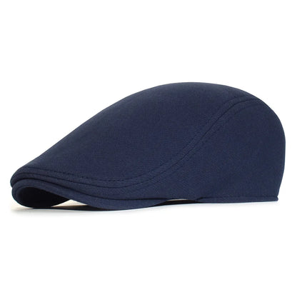 2025 Men berets Fashion Beret  Solid Color Soft Top Casual Beanie Retro Literary Forward Cap Peak Cap Driver Hat Gift