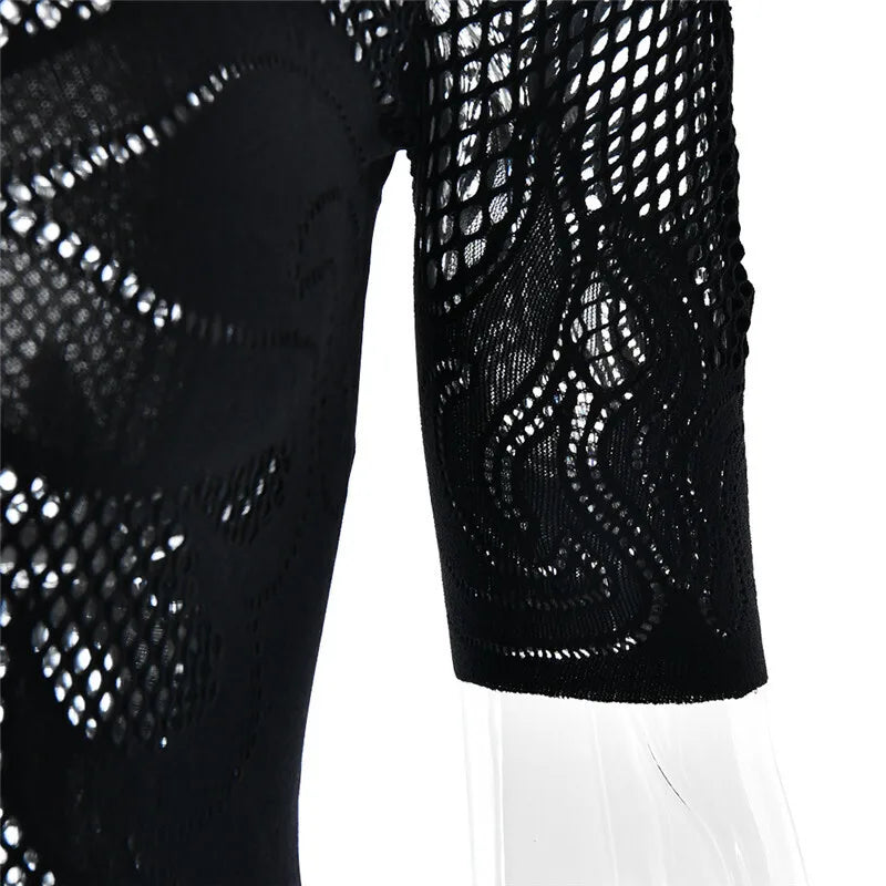 Sifreyr High Stretch Sheer Mini Dress Women Basics Solid Color O Neck Short Sleeve Slim Bodycon Party Sexy Dresses Fashion