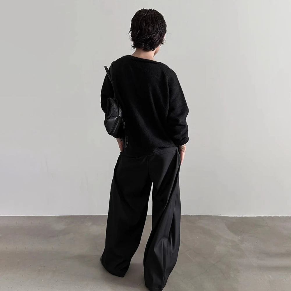 Mens Pants Three-Dimensional Pleated Casual Pants Streetwear Fashion Luxury Grunge Wide-Leg Pants Old Money Men'S Clothing 2025