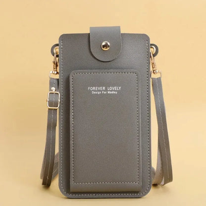 Soft Leather Wallets Touch Screen Cell Phone Shoulder Purse