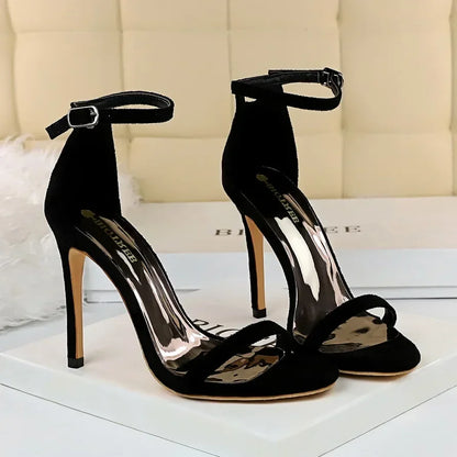 Women Sexy Club 10cm High Heels Stripper Gladiator Holiday Sandals Lady Daily Ankle Strappy Red Khaki Nightclub Dress Sandles