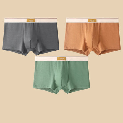 3-Piece Men's Breathable Cotton Boxer Shorts