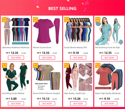 Spa Beauty Salon Surgical Clothing Short Sleeve Beauty Agency Work Set Women Medical Scrub Clothing Slim Medical Ladies Clothing