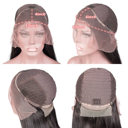 Blue 13x4 Lace Front Body Wave Human Hair Wigs Brazilian Blue Colored HD Transparent Lace Front Wigs For Women Pre Plucked