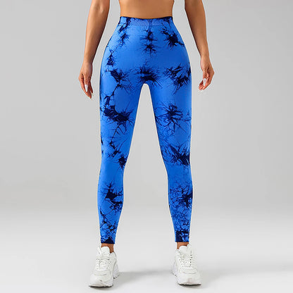 FITTOO V-Buttocks Leggings Women's Tie Dye Scrunch Butt Yoga Pants Fitness Athletic Sexy Gym Suit Female Clothing Sport Tights