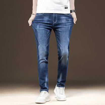 Slim Boys Blue Jeans, Black Men's Fashion Casual Trousers, Gray Denim Pants, Asian Size 28-38,  Men Jean