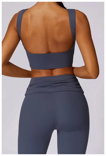 Sports Underwear Women Sexy Workout Sports Bras Tights Crop Top Yoga Vest Shockproof Gym Push Up Fitness Athletic Brassiere