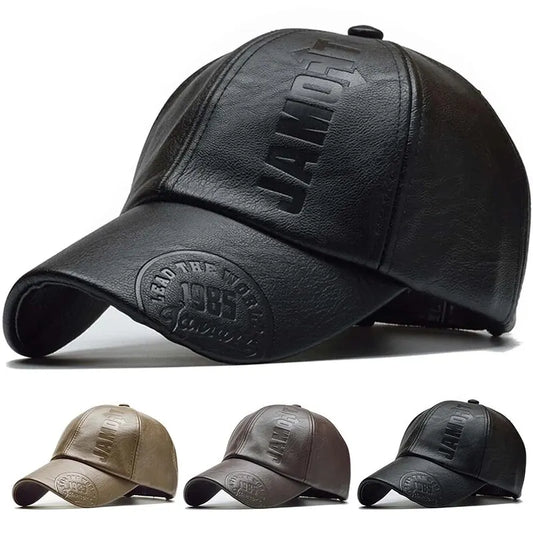 Unisex 1985 Imprint Leather Baseball Cap