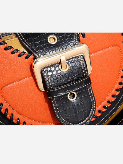 High Quality Woven Leather Vintage women's handbag Multi-layer
