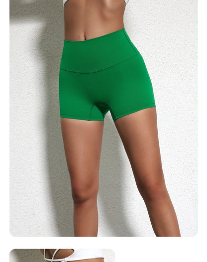 Sexy Solid Color Women Fitness Sport Short High Waist Athletic Yoga Short Leg Cycling Comprehensive Training Jogging Squat Proof