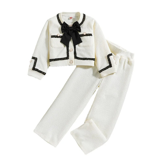 Kids Girls Clothes Sets 2025 Spring Elegant Princess Style Clothing Outfits For Toddler Baby Girl Long Sleeve Jacket+Pants