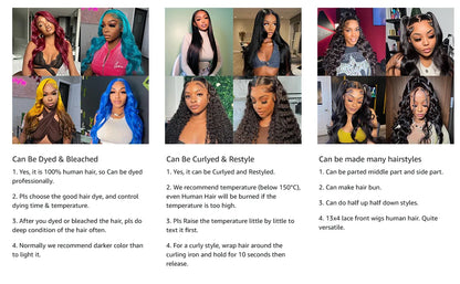Yellow 613 13x4 13x6 Transparent Lace Frontal Wig Brazilian Straight 613 Colored Human Hair13x6 Lace Front Wigs Pre Plcuked