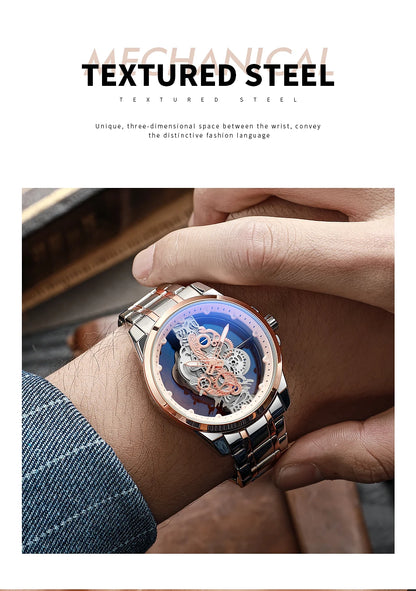 TPW Hot Trendy Fashion Wholesale Men Golden Skeleton Automatic Quartz Wrist Watches Luxury 2024