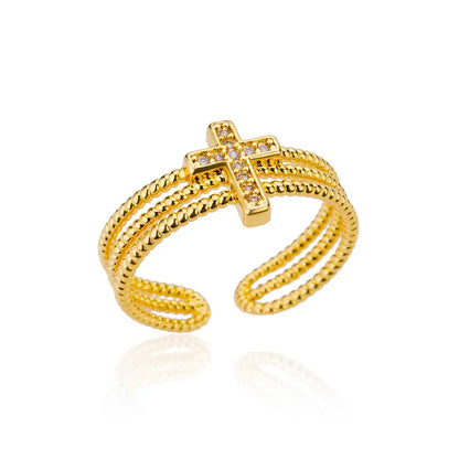 Stainless Steel Luxury Gold Color Rings for Women