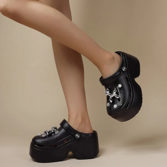 Women's Platform Clogs Summer 2025 Comfortable Slip On Wedge Sandals