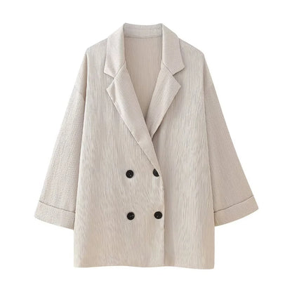 Women's Double Breasted Suit Jacket Pants Set