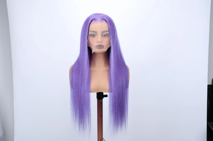 30 36 Inch 250% High Density Purple 13x4 Lace Fronts Wigs Human Hair Bone Straight Hd Preplucked Lace Human Hair Wig Glueless Go