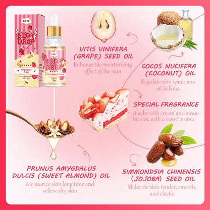 Strawberry Body Cream& Oil Set Moisturizing Nourishing Hydrating Body Lotion Essential Body Glaze Vanilla Fragrance Massage Oil