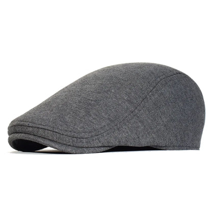 2025 Men berets Fashion Beret  Solid Color Soft Top Casual Beanie Retro Literary Forward Cap Peak Cap Driver Hat Gift